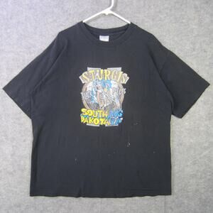 Vintage Sturgis Shirt Mens 2XL Black South Dakota Motorcycle Rally Biker 90s USA
